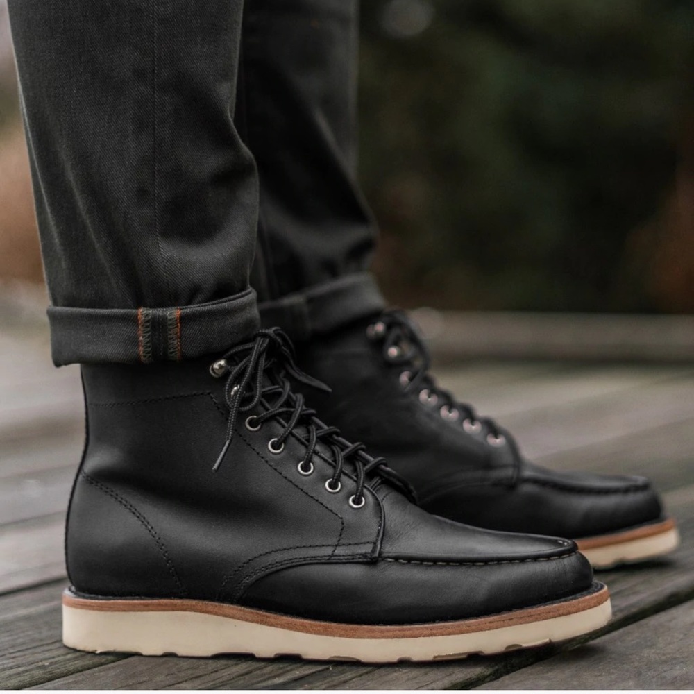 Thursday Boot Co. Diplomat Black Matte Leather Boots, Handmade Small Batch